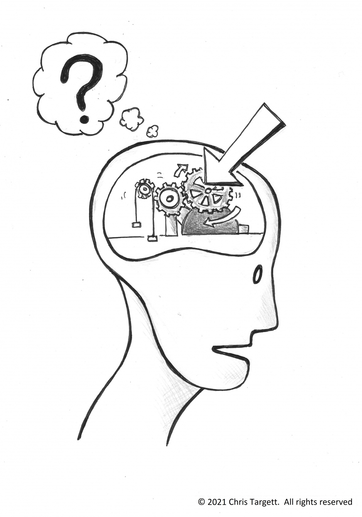 Illustration of thinking brain