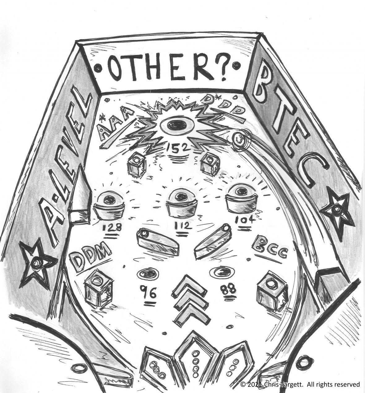 Illustration of qualifications pinball machine